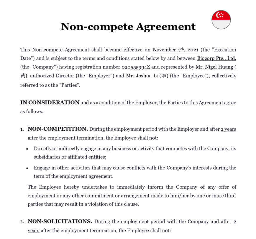 What Is Standard Non Compete Agreement