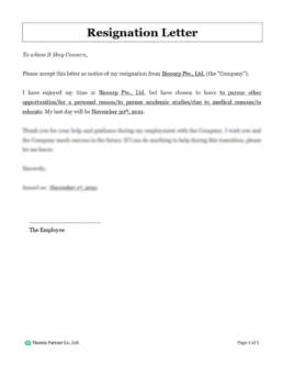 Employee resignation letter preview 1
