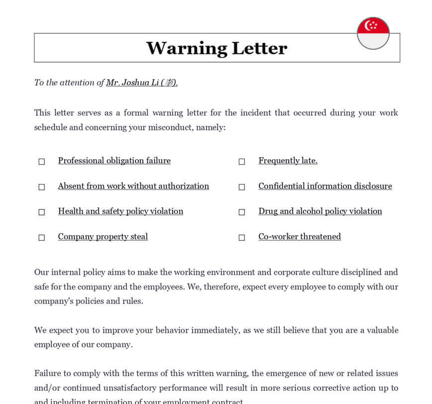 Warning Letter For Insubordination Infoupdate