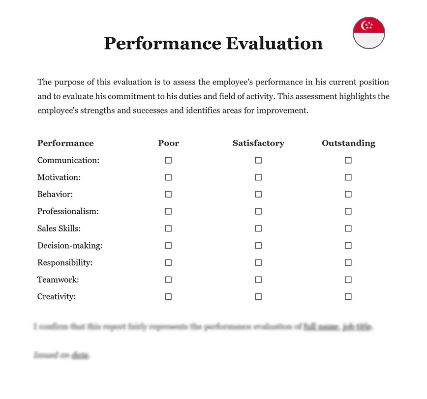 Employee performance evaluation Singapore