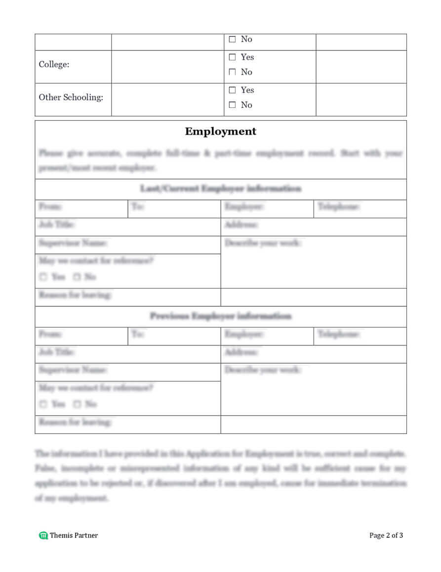 Employment application preview 2