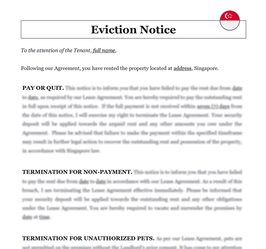 Eviction notice Singapore