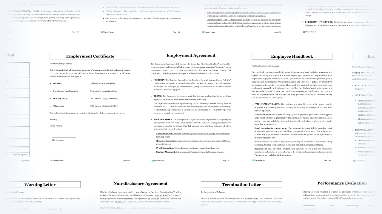 HR document templates