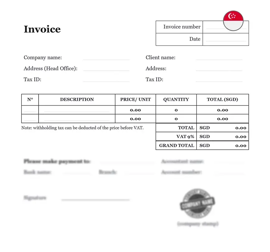 Invoice form Singapore