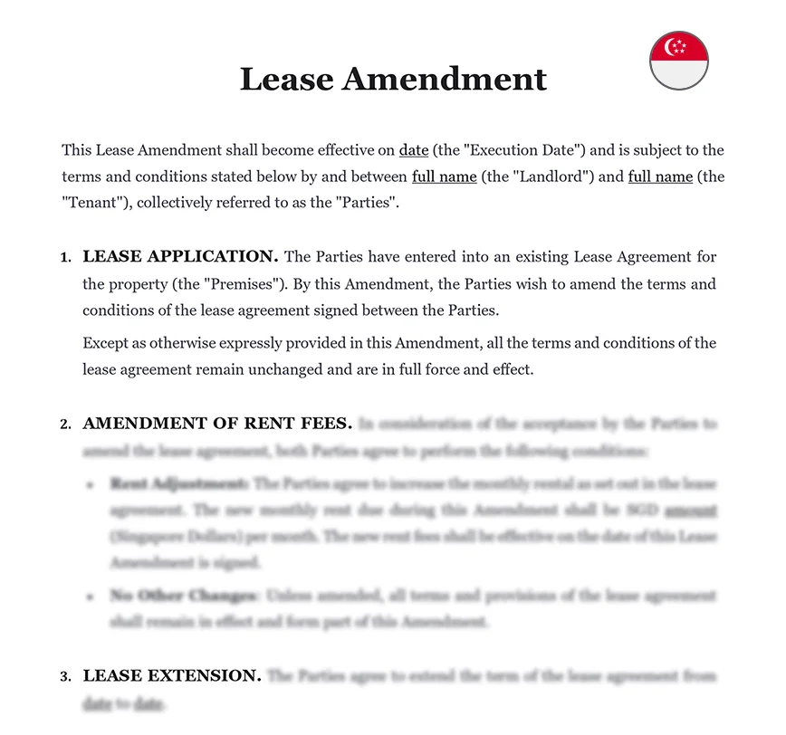 Lease amendment Singapore