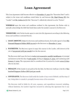 Loan agreement preview 1