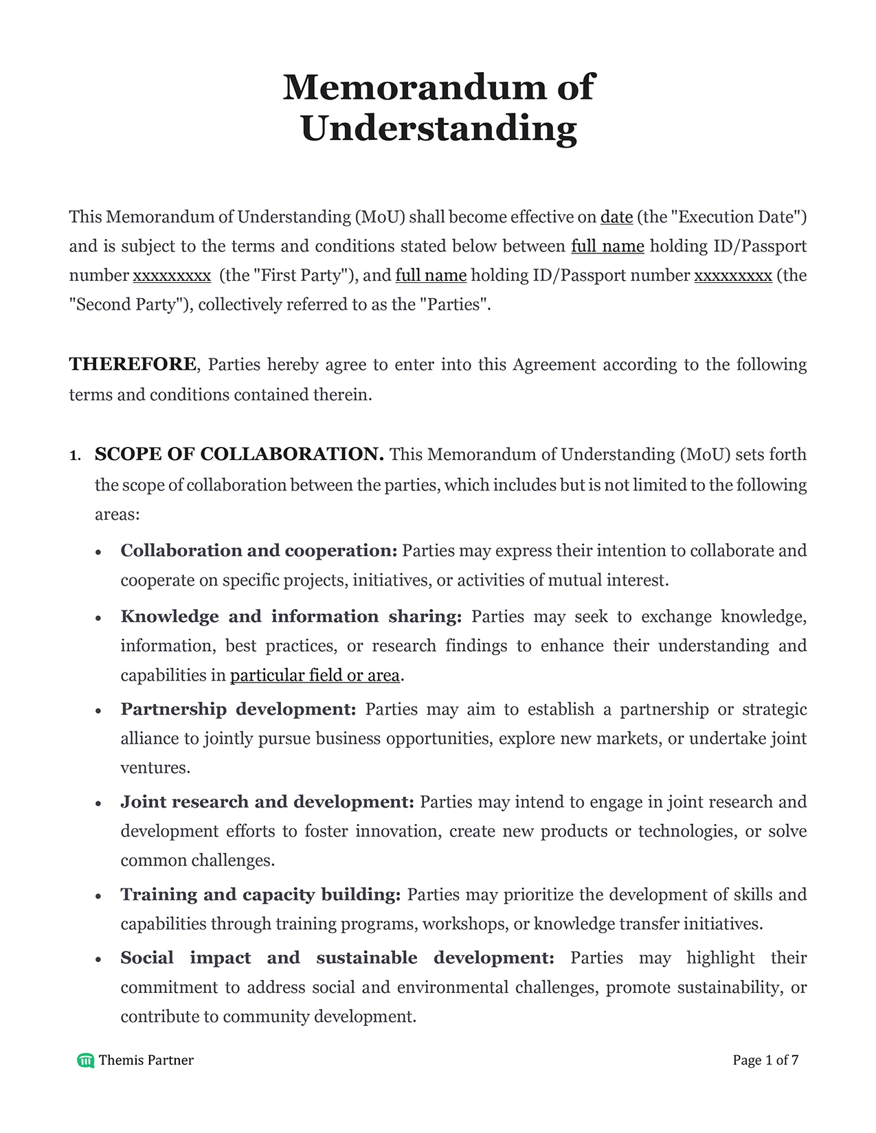 Memorandum of understanding Singapore 1