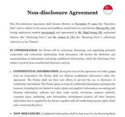 NDA non-disclosure agreement singapore