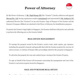 Power of attorney singapore