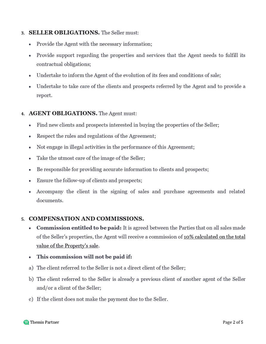 Real estate agent agreement preview 2
