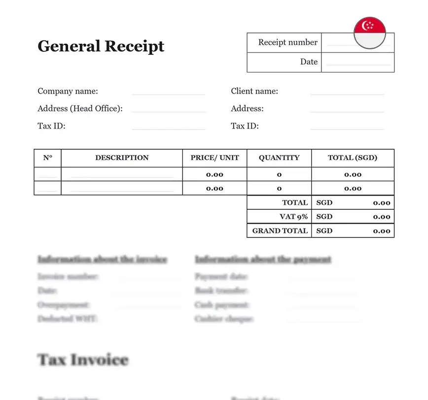 Receipt form Singapore