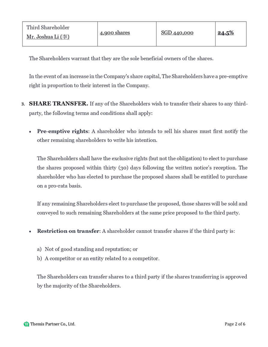 Shareholders agreement preview 2