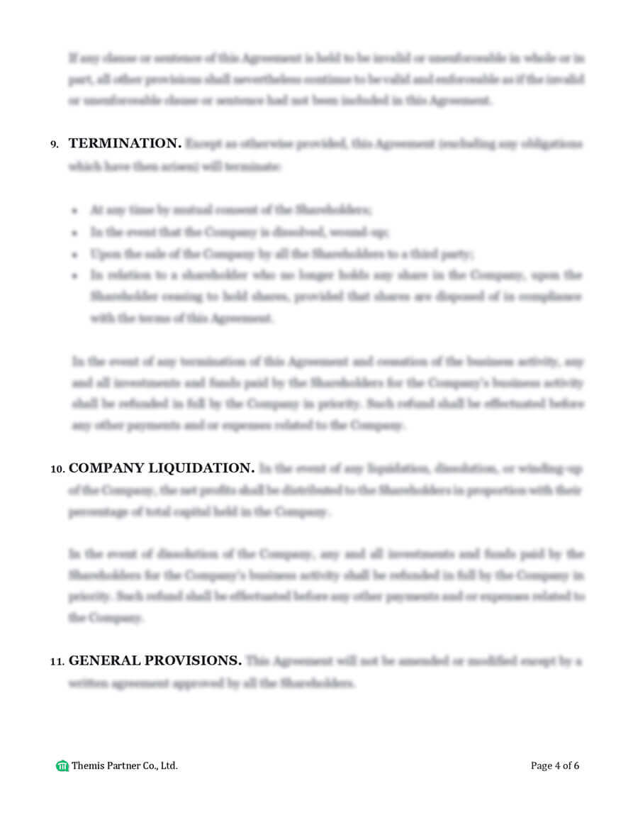 Shareholders agreement preview 4