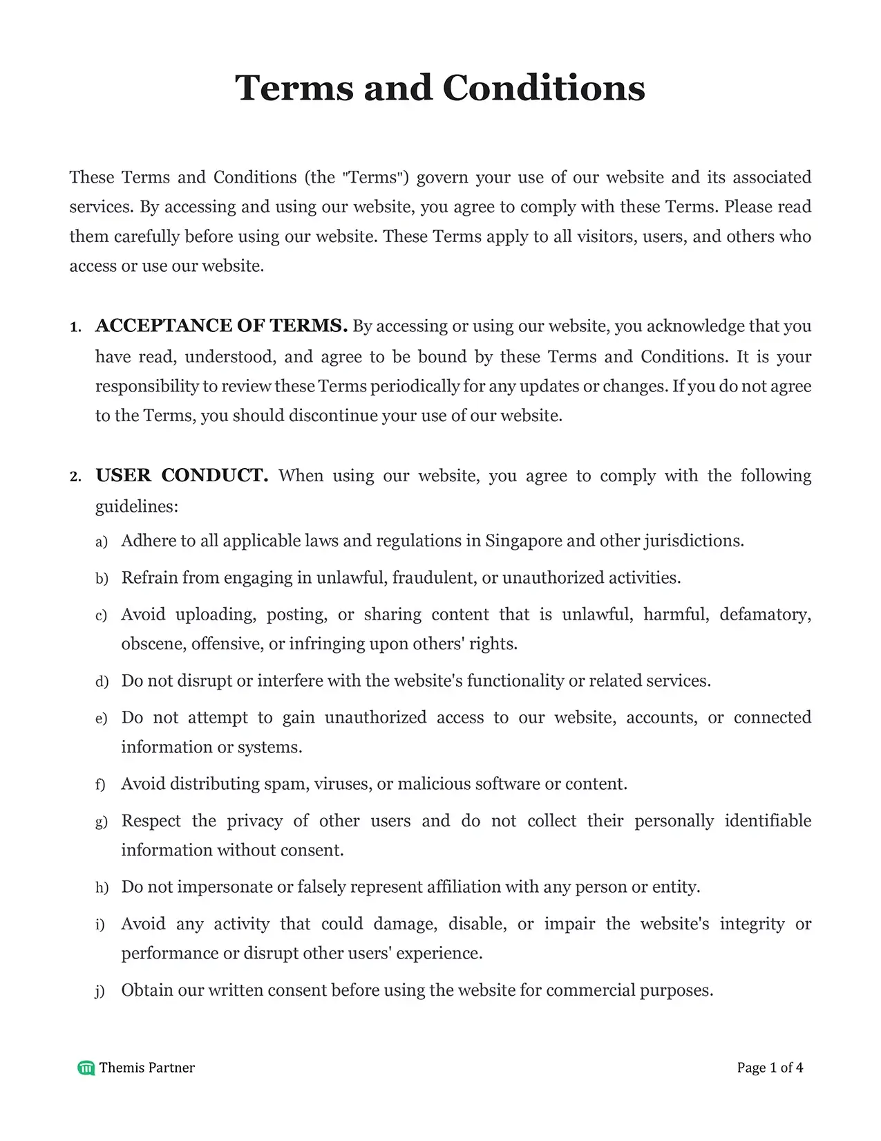 Terms and conditions Singapore 1